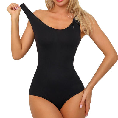 Body modelator cu compresie abdomen si efect de lifting la bust, lenjerie modelatoare fara cusaturi, din material respirabil, usor de imbracat - negru
